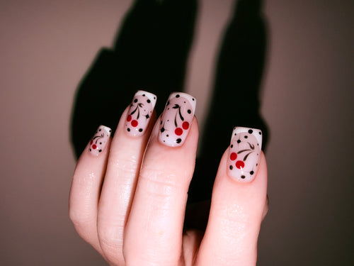 D.I.Y. Press-On Nail Kit | French Mani w/ Cherry Starbursts