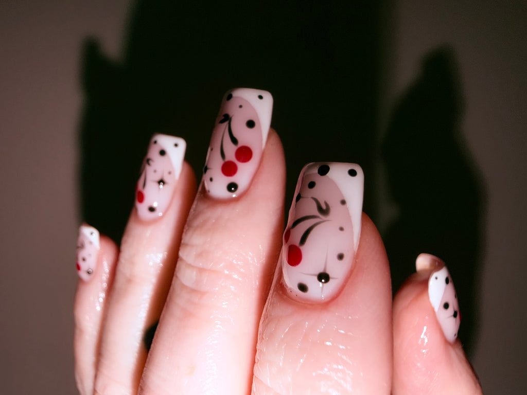 D.I.Y. Press-On Nail Kit | French Mani w/ Cherry Starbursts